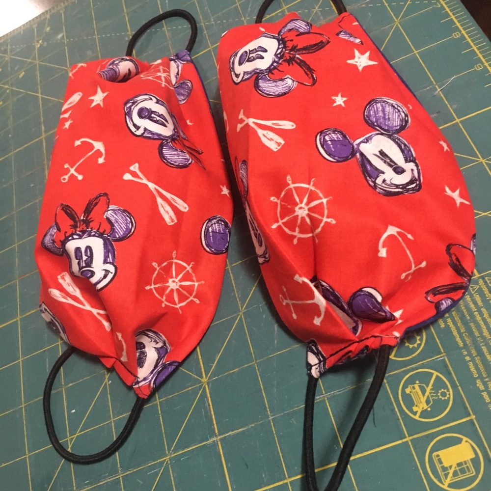 2 Disney sailing face mask with filter pocket